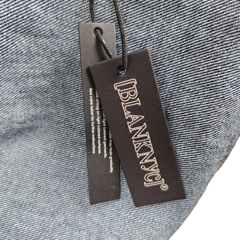 Blank NYC Shot Caller NWT Pearl Snap Dark Wash LS Denim Shirt Womens Size S - Picture 10 of 15